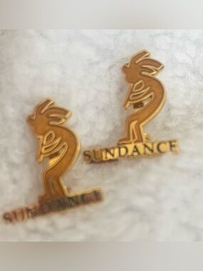 Sundance Gold Kokopelli Logo Pin Pair Southwestern Flute Player Fertility Symbol